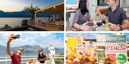 Hotels am See - Italien - Glutenfreie Lösungen für alle Mahlzeiten, vom Frühstück bis zum Abendessen. Verfügbarkeit eines gemütlichen Speisesaals im Innenbereich oder einer geräumigen Terrasse, von der aus Sie die Aussicht genießen und köstliche typische Gerichte genießen können.  - Hotel Eden Gardasee